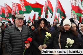 Хойничане приняли участие в открытии мемориального комплекса в деревне Первомайск Речицкого района