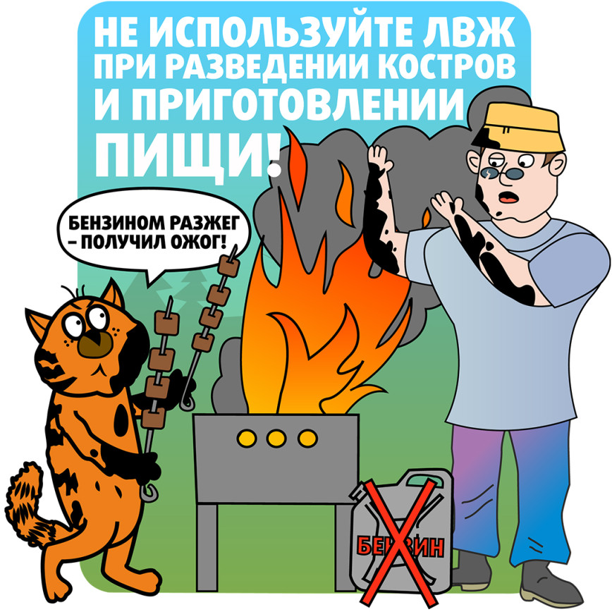 Легковоспламеняющаяся жидкость - серьезная пожарная опасность.
